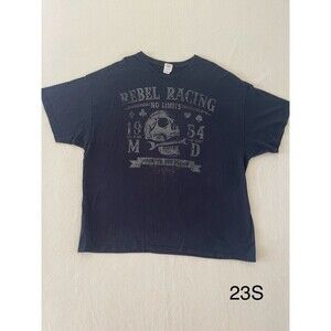 Goth Grunge Rebel Racing Skull Graphic T Shirt‎ Size 3XL